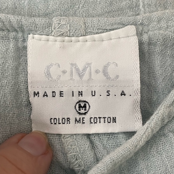 Color Me Cotton ( CMC ) 100% Cotton Sz M asymmetrical Baby Blue Maxi Dress EUC - Picture 3 of 4